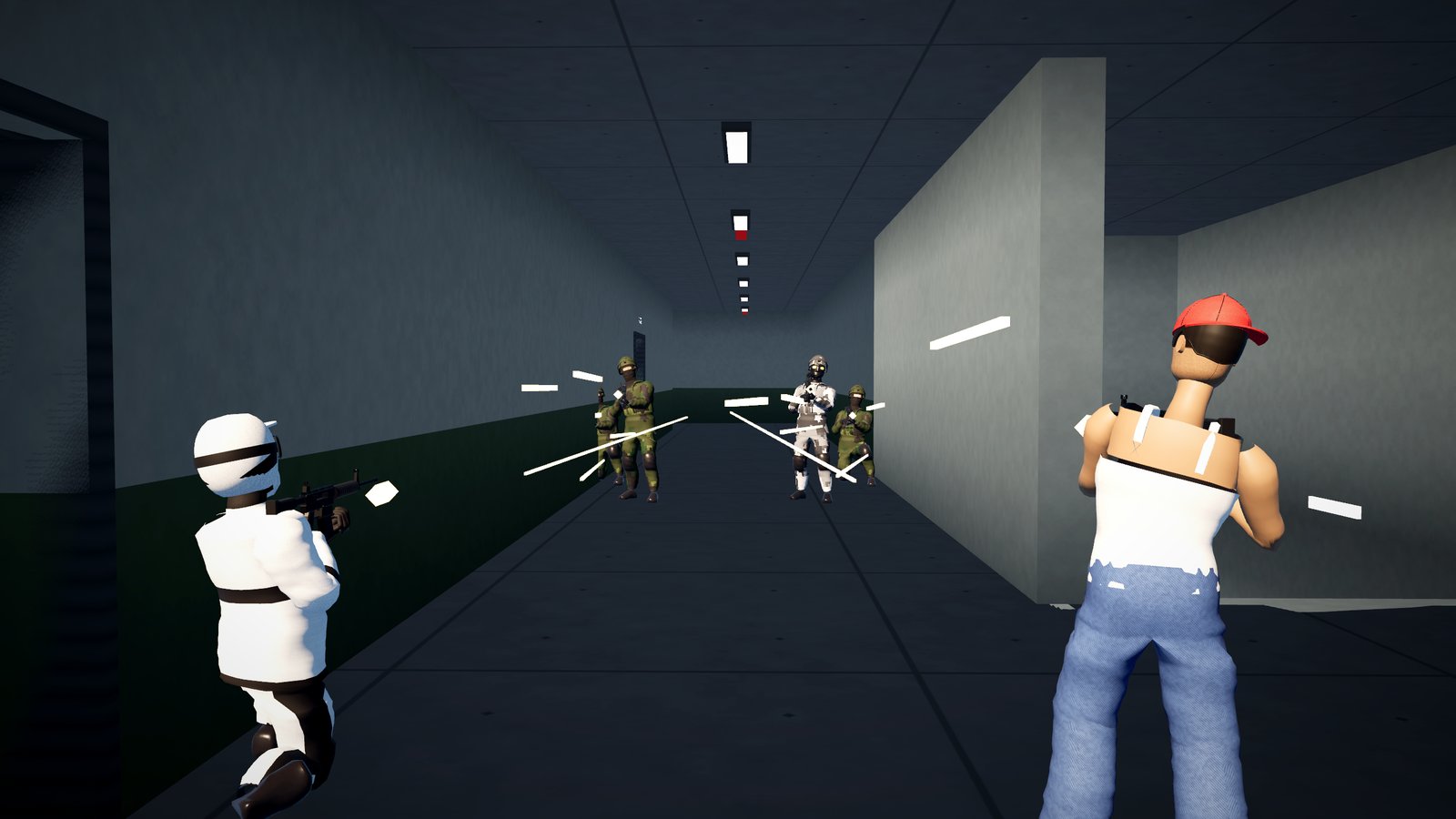 A firefight at the military base